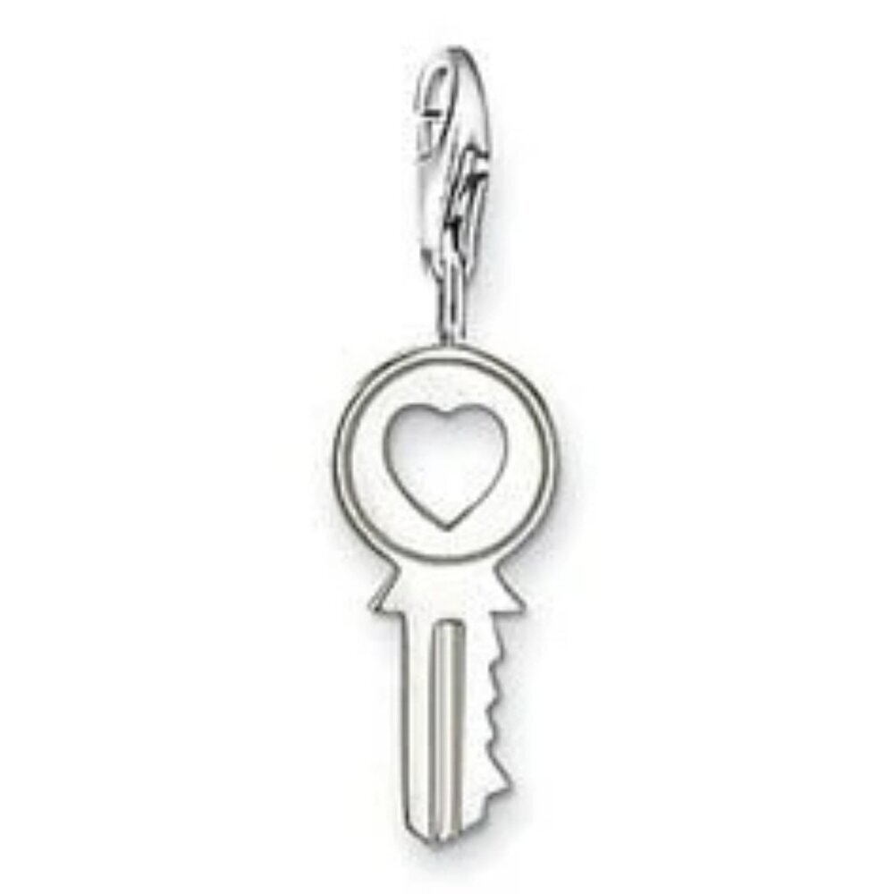 Thomas Sabo Key w/ Heart Cut-Out 925 Silver Dangle Charm